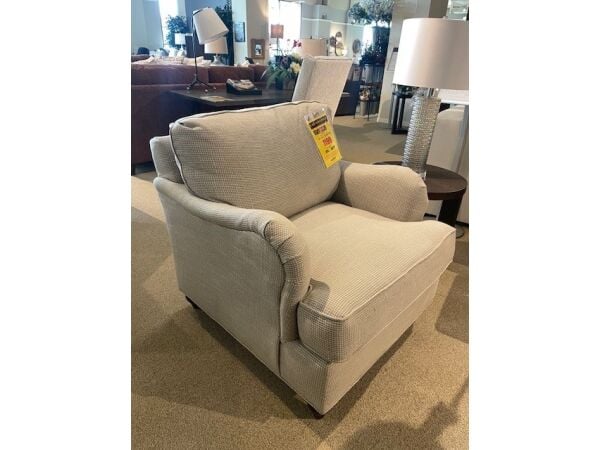 Bassett Custom Chair in Woven Ditsy Clearance Bassett