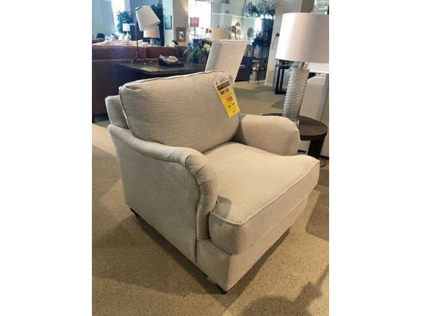 Bassett Custom Chair in Woven Ditsy Clearance Bassett