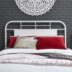 Vintage Series Queen Metal Headboard - Antique White