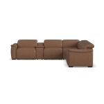 Flexsteel Camden Dusty Taupe Leather Power Reclining Sectional with Power Headrest - Image 3