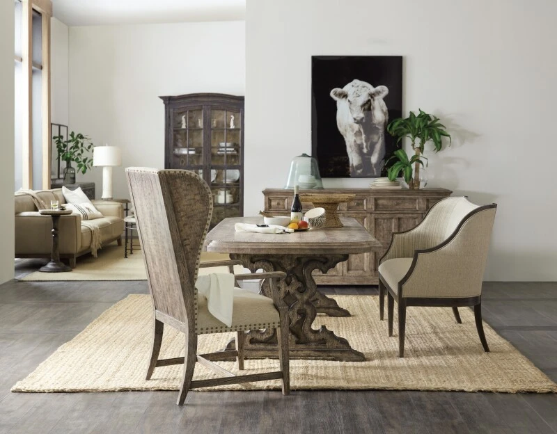 La Grange Le Vieux 86in Double Pedestal Table with 2-18in Leaves Dining Tables Brown 18 La Grange Le Vieux 86in Double Pedestal Table with 2-18in Leaves Dining Tables Brown 18