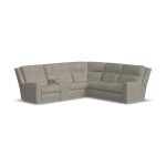 Flexsteel Score Fabric Power Reclining Sectional with Power Headrest & Lumbar