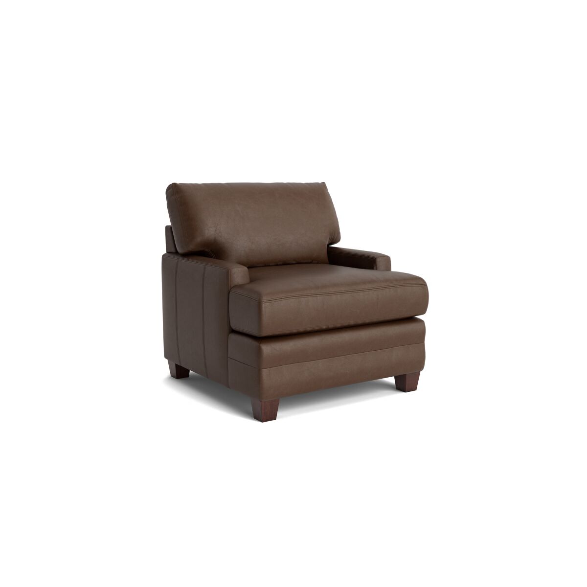 Bassett Carolina Leather Track Arm Accent Chair Chairs Bassett 8