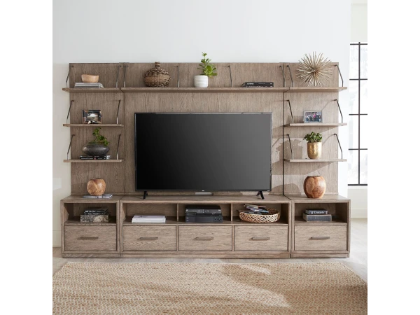Liberty City Scape Entertainment Center with Piers Entertainment Stands Entertainment Center