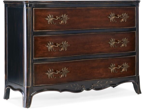 Hooker Furniture Charleston Three-Drawer Accent Chest in Dark Wood Accent Furniture Accent Chest