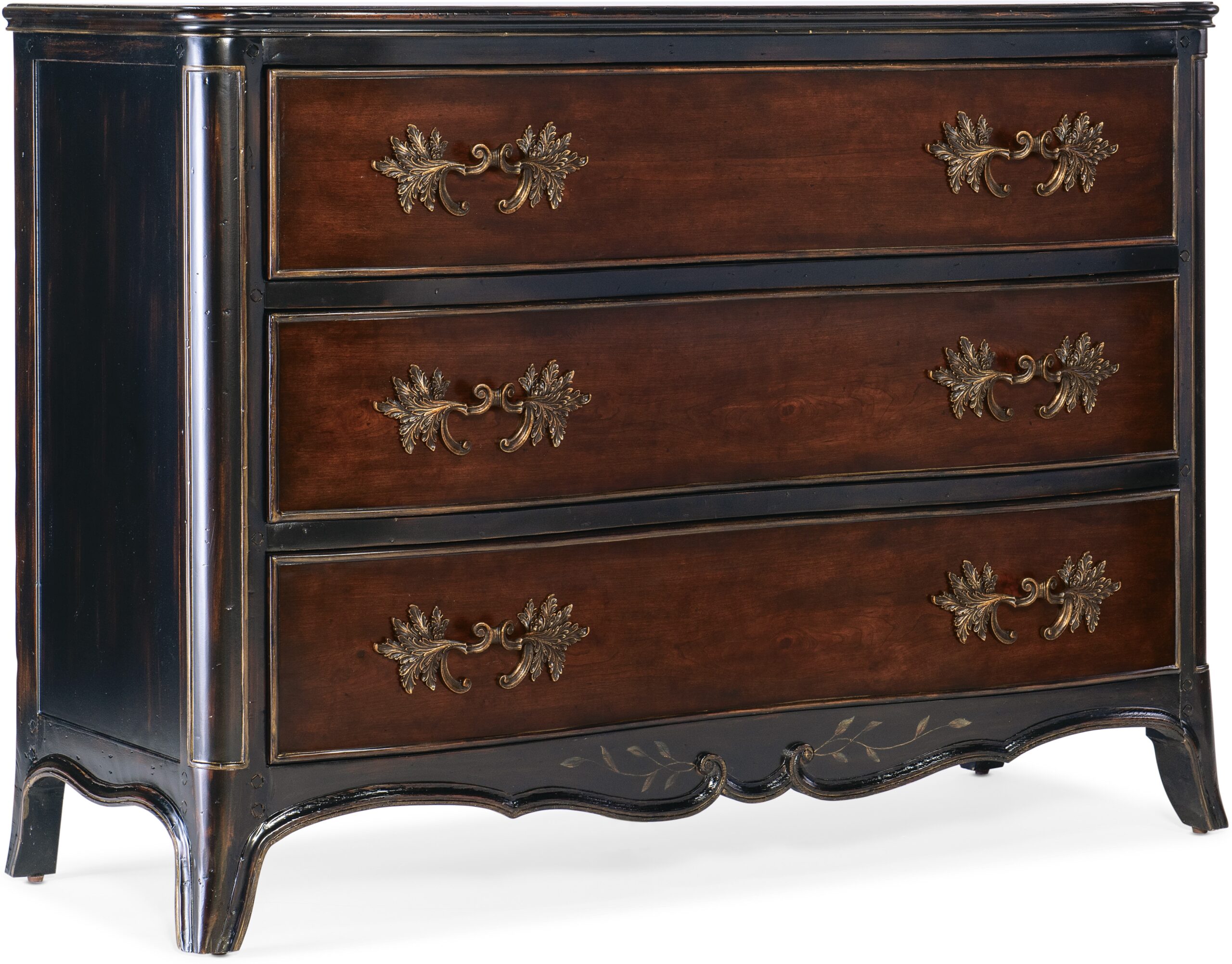 Hooker Furniture Charleston Three-Drawer Accent Chest in Dark Wood Accent Furniture Accent Chest