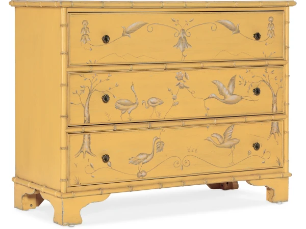 Hooker Furniture Charleston Three-Drawer Accent Chest in Canary Accent Furniture Accent Chest