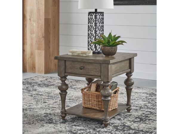 Americana Farmhouse Drawer End Table