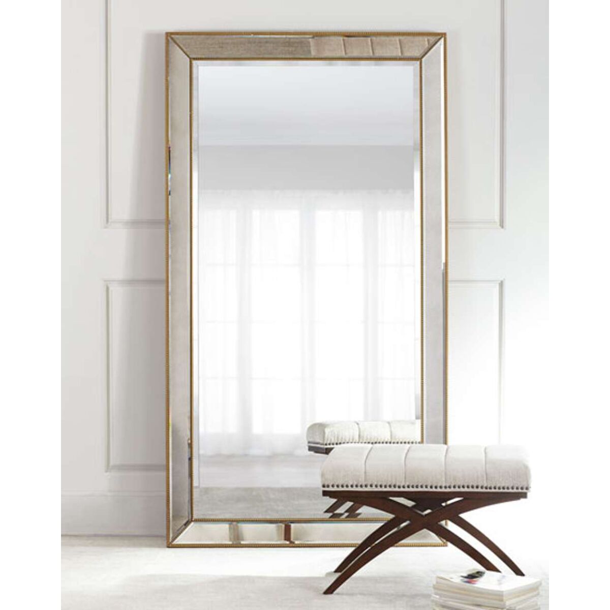 Bassett Mirror Company Beaded Leaner Mirror Mirrors Bassett Mirror Company 2