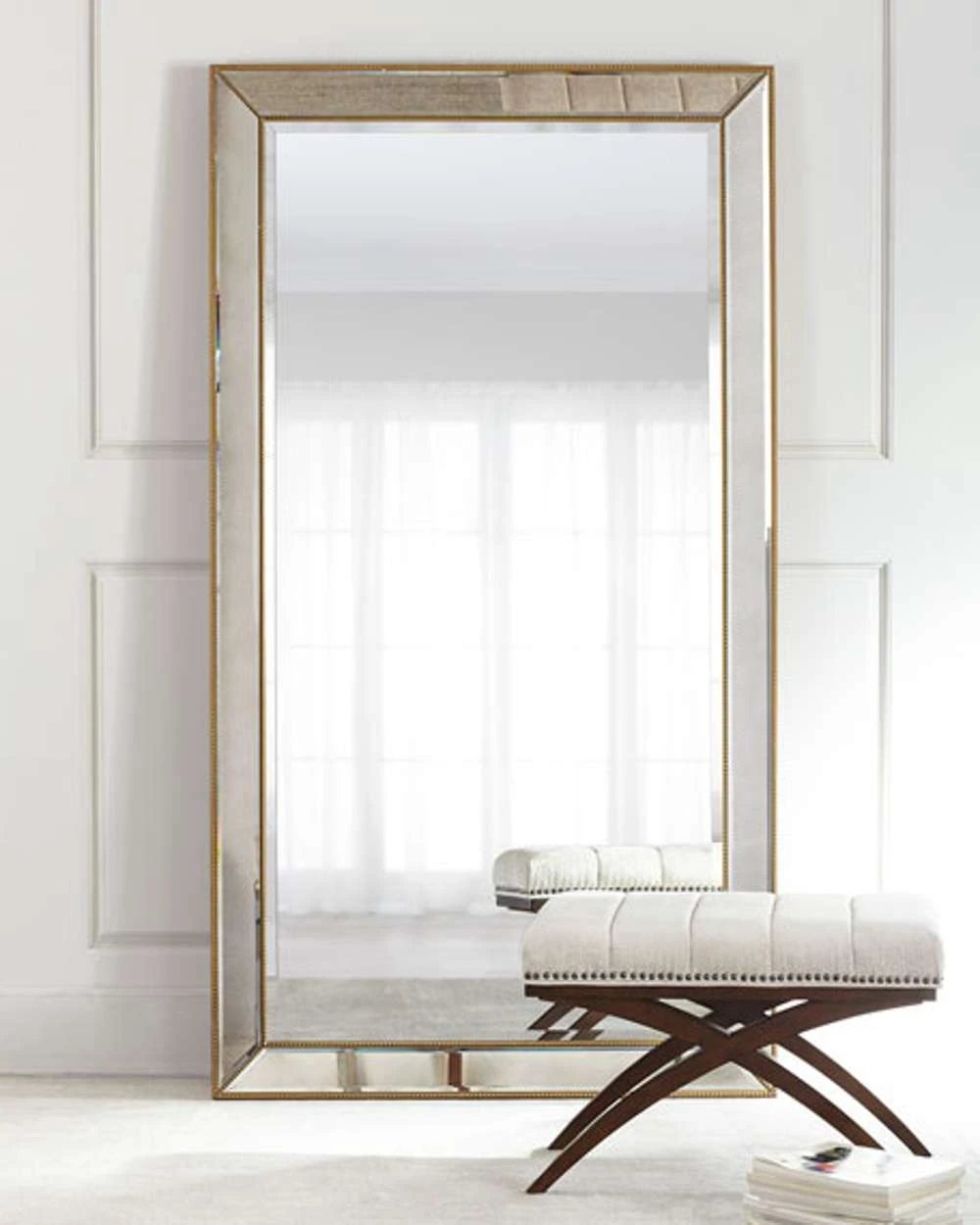 M3871B Beaded Leaner Mirror - Image 1