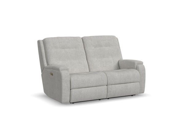 Arlo Fabric Power Reclining Loveseat with Power Headrests & Lumbar Loveseats Customizable