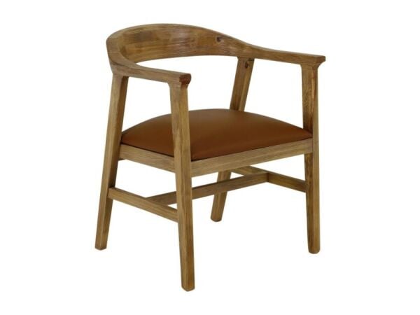 Upholstered Seat Wooden Armchair – Tulum Chairs & Benches Brown