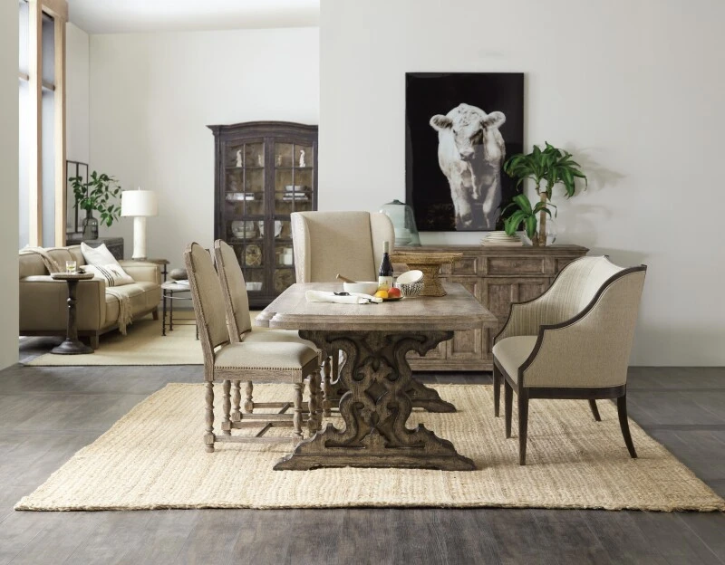 La Grange Le Vieux 86in Double Pedestal Table with 2-18in Leaves Dining Tables Brown 17 La Grange Le Vieux 86in Double Pedestal Table with 2-18in Leaves Dining Tables Brown 17