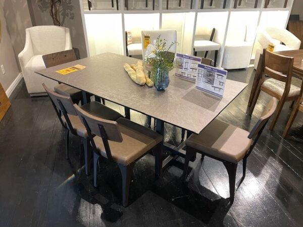 Amisco Ezra Dining Table and Six Architect Chairs Clearance amisco