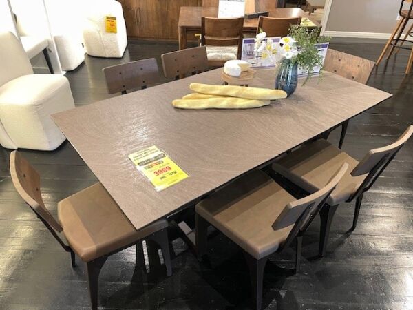 Amisco Ezra Dining Table and Six Architect Chairs - Image 2