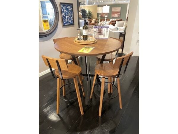 Amisco Norcross Pub Table and Four Esteban Stools Clearance amisco