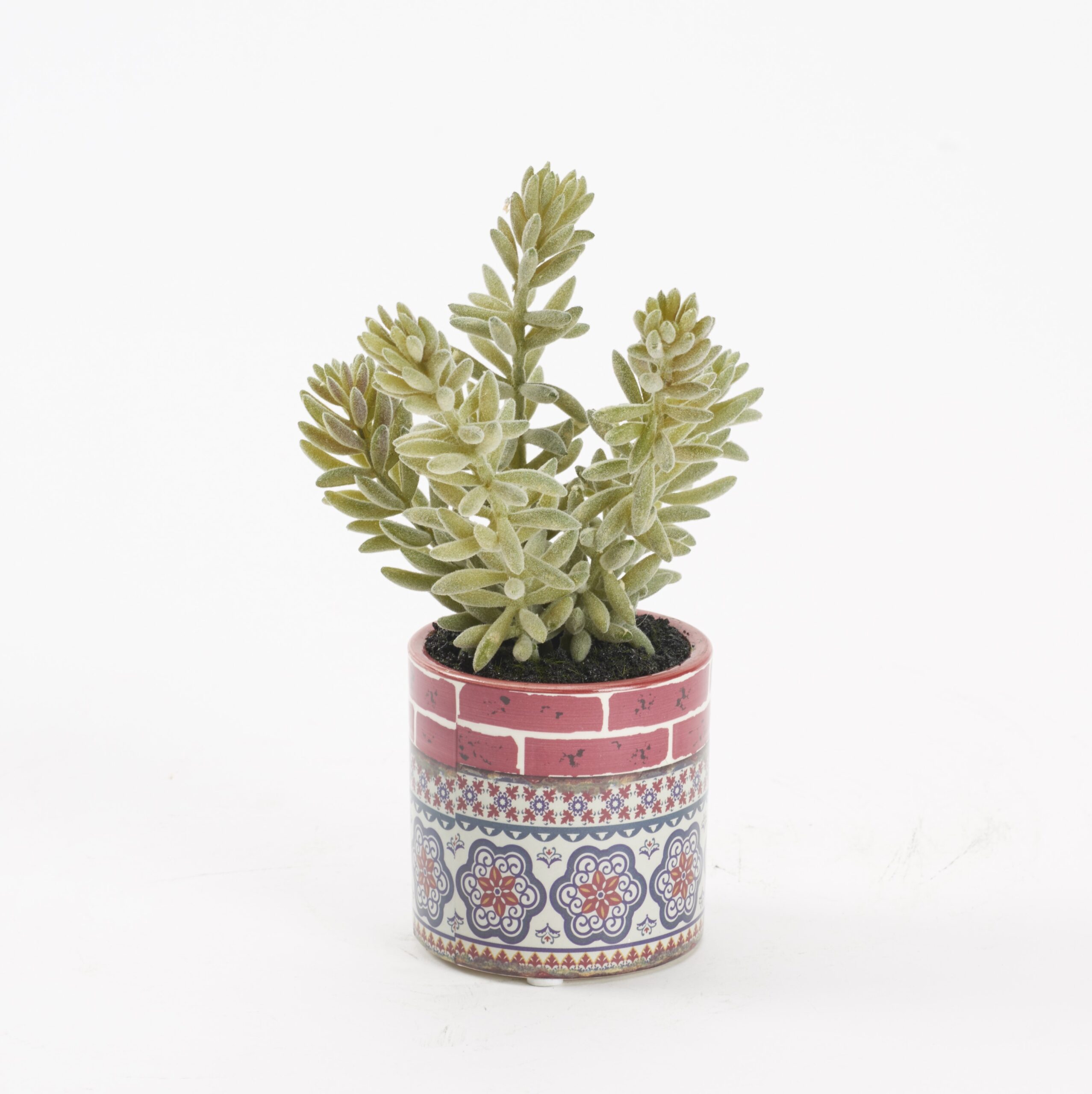 DW Silks Flocked Succulent