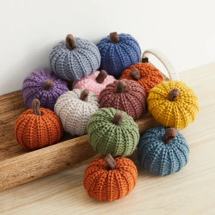 Colorful Knit Pumpkins