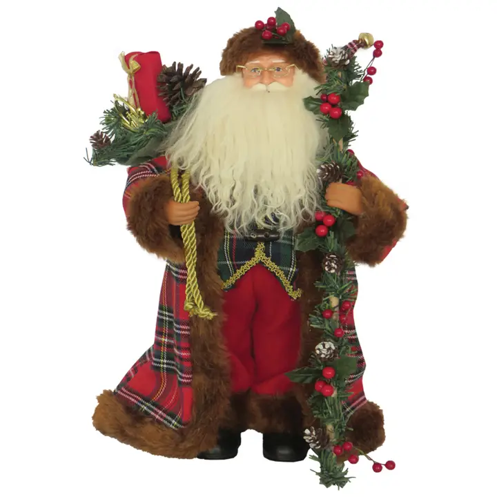 15" Plaid Santa