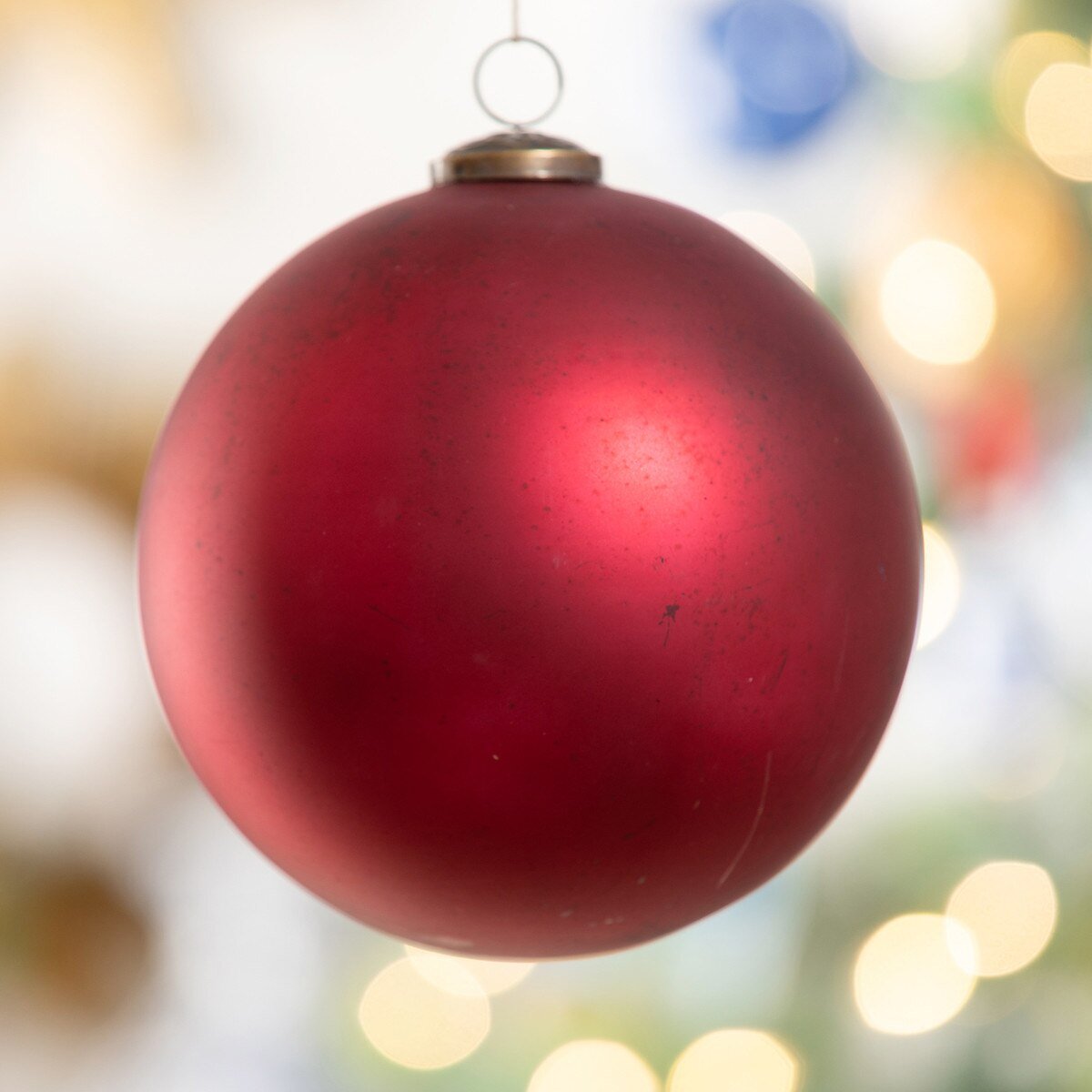 Park Hill Matte Ruby Glass Ball Ornament - XL
