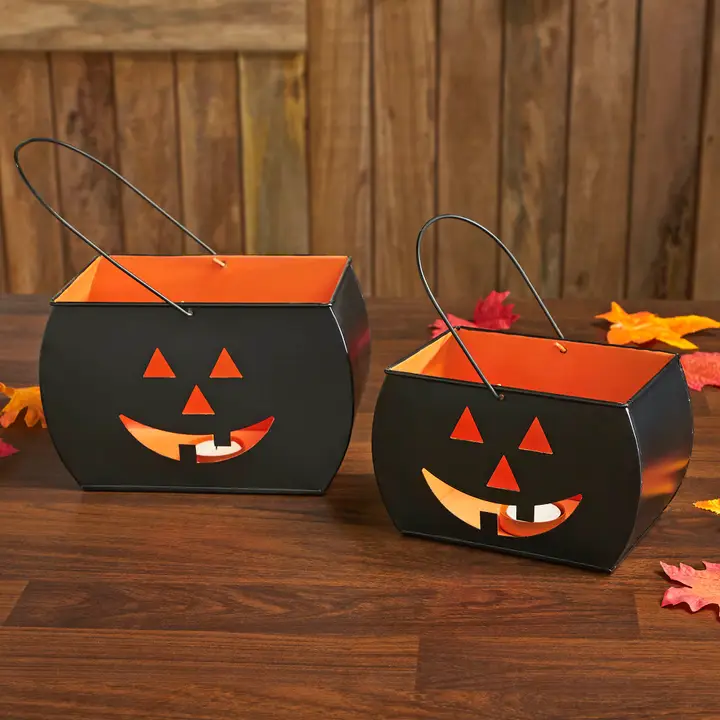 Trick or Treat Tealight Candle Holders - Set of 2