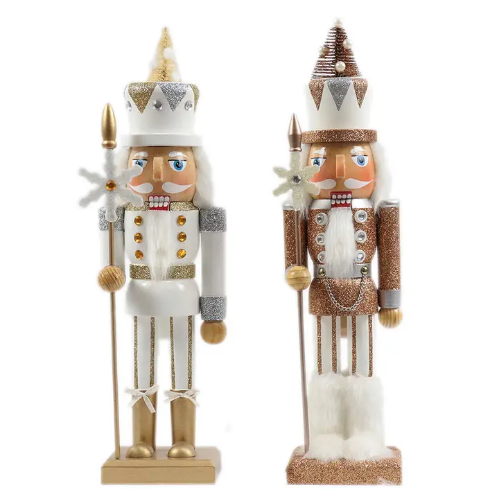 15" Silver and Gold Snowflake Nutcracker