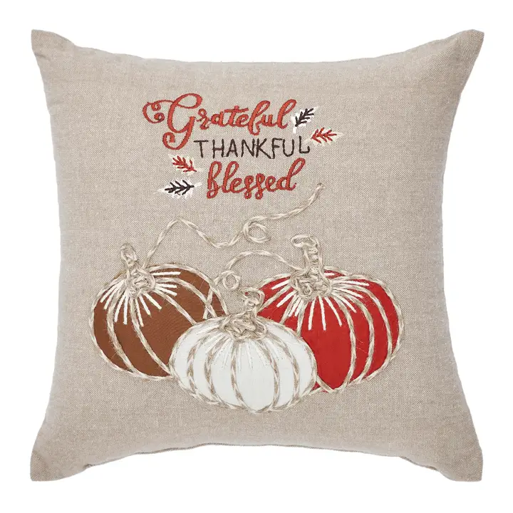 Grateful, Thankful, Blessed Pillow