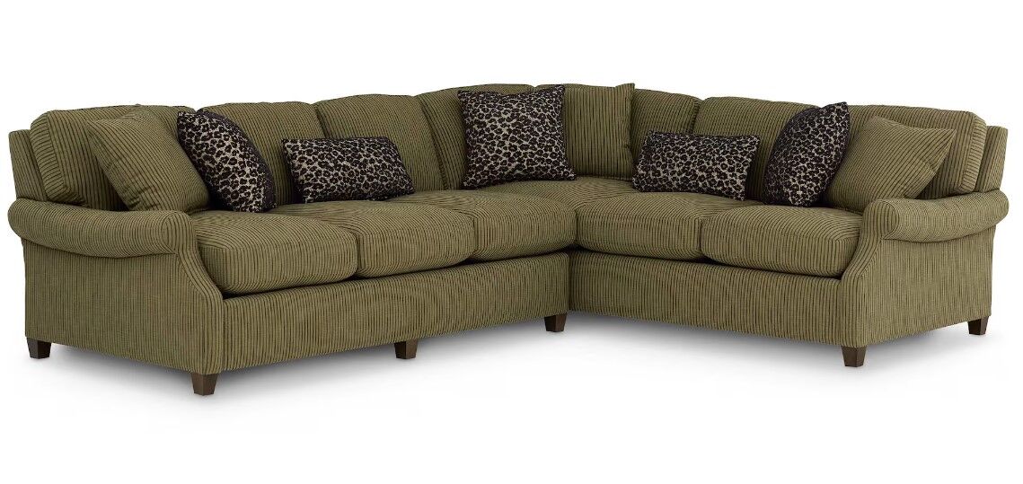 Audrey Roll Arm Sectional with Accent Pillows