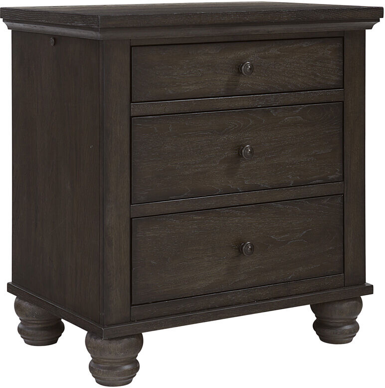 Cambridge Three Drawer Nightstand in Cracked Pepper